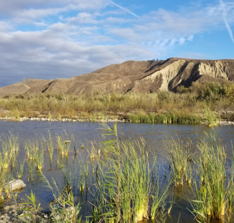 River with blue sky